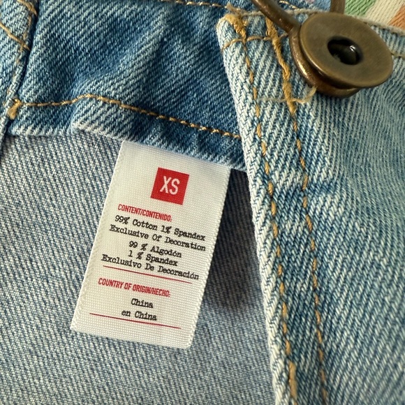 UNISEX Pride Adult QUEEN Rainbow Denim Short overalls - Picture 5 of 6